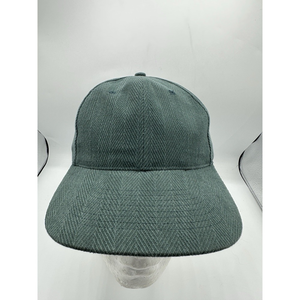 Vintage HeadShot KC Caps Green Herringbone Strapback Hat Blank NOS Cap